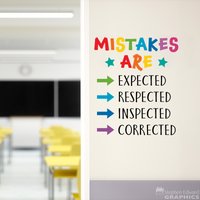 Fehler Werden Erwartet Respektiert Inspizierte Korrigierte Abziehbild | Lehrer Klassenzimmer Dekor Schule Vinyl Wandkunst von StephenEdwardGraphic