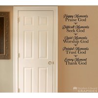 Glückliche Momente Lobt Gott Wandtattoo | Christliche Dekoration Vinyl Zitat Wandaufkleber Glückliche Momente Lobt Gott Wandtattoo | Christliche Dekoration Vinyl Zitat Wandaufkleber von StephenEdwardGraphic