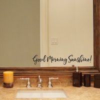 Good Morning Sunshine Aufkleber Spiegel-Aufkleber Mit Abgenutzter Schrift von StephenEdwardGraphic