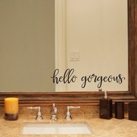 Hallo Wunderschöne Aufkleber | Badezimmer Spiegel Vinyl von StephenEdwardGraphic
