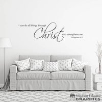 Ich Kann Alles Durch Christus Tun, Der Mich Stärkt Decal | Christlicher Bibelvers Wandsticker Vinyl Christliches Dekor von StephenEdwardGraphic