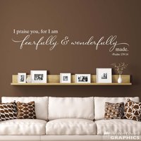Ich Lobe Dich, Denn Ich Bin Ängstlich & Wunderbar Gemachtes Abziehbild | Bibel Vers Psalm 13414 Christliche Vinyl von StephenEdwardGraphic