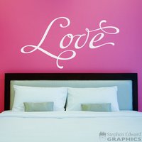 Liebe Wandtattoo Script Font Vinyl Für Schlafzimmer Dekor von StephenEdwardGraphic