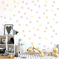 Organic Dots-Vinyl-Aufkleber-Set | 100 Punkte-Set Pastell Regenbogen Farben Mädchen-Schlafzimmer-Wand-Dekor von StephenEdwardGraphic