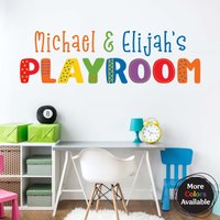 Spielzimmer Vinyl Aufkleber Mit Personalisierten Namen | Kinder Schlafzimmer Wand Dekor Mehrere Farben von StephenEdwardGraphic