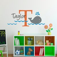 Wal Wandtattoo Mit Initiale & Name | Benutzerdefinierte Kinder Dekor Wal Wandtattoo Mit Initiale & Name | Benutzerdefinierte Kinder Dekor von StephenEdwardGraphic
