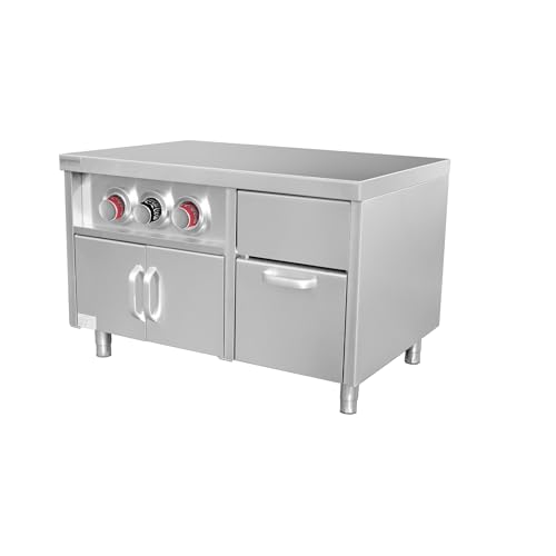 Schrank für Getränkespender mit Getränkehalter und Eiswürfelfach – Edelstahl, vielseitige Aufbewahrung und einfach zu bedienen (80 x 119 x 80 cm) von Stepnext