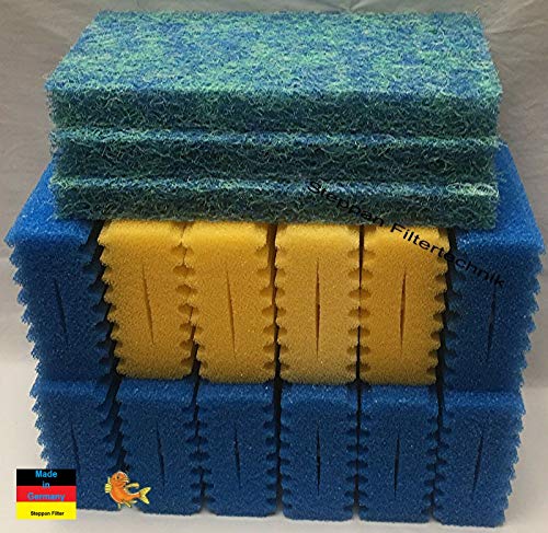 Steppan 12 Stück Filterschwämme 8 x blau und 4 x gelb -Plus- 3 Stück Biomatten passend für SunSun CBF 350 C Bio. Auch passend für Osaga, Pondlife, Atlantis und OTF. Steppan 12 Stück Filterschwämme 8 x blau und 4 x gelb -Plus- 3 Stück Biomatten passend für SunSun CBF 350 C Bio. Auch passend für Osaga, Pondlife, Atlantis und OTF. von Steppan