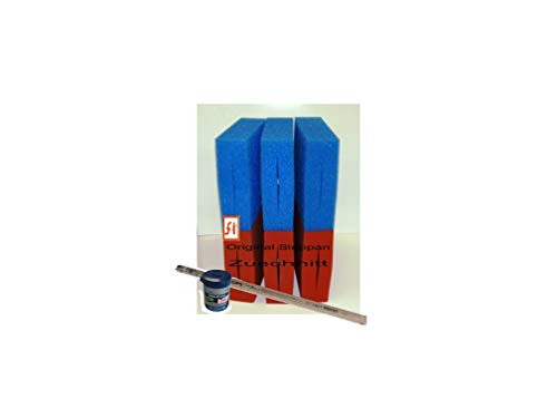 Steppan 6 Stück Filterschwamm 3 x Blau und 3 x Rot geschlitzt passend für Oase Biotec 10 – Plus – 1 x UVC 25 Watt TL und 100ml Biokick Filterstarter. von Steppan