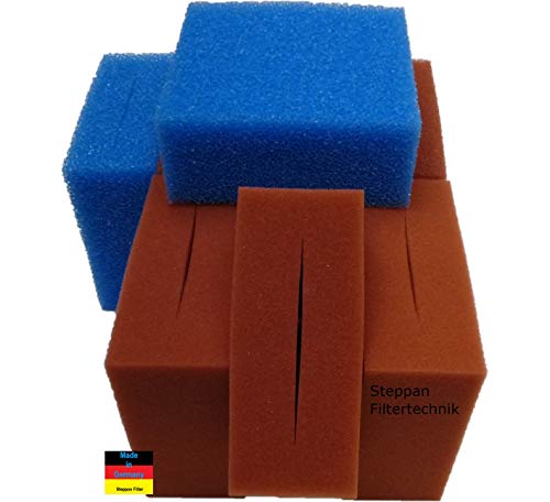 Steppan 8 Filterschwämme geschlitzt 20 cm hoch für Oase Biotec 40000 Sreenmatic 2. Passen auch in Biotec 12. - 2 x blau / 3 x viored / 3 x rot. von Steppan