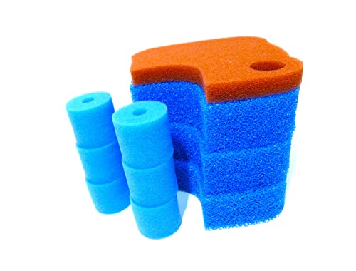 Steppan Ersatz Filterschwämme (3 x Blau 1 x Rot Plus 6 x Rund Blau) passend für Oase Biomaster 600 und 600 Thermo. 1 Set Filterschwämme von Steppan