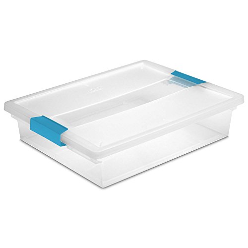 Sterilite 08529003396 Große Aufbewahrungsbox mit Clip, Kunststoff, farblos, 14 in x 11 in x 3.25 in (Standard) von Sterilite