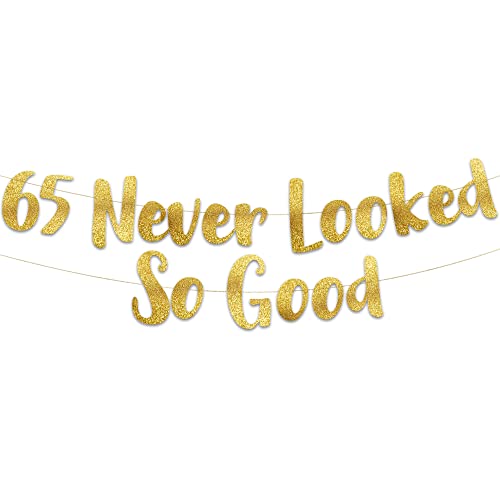 65 Never Looked So Good Gold Glitter Banner – 65. Jahrestag und Geburtstag Party Dekorationen 65 Never Looked So Good Gold Glitter Banner – 65. Jahrestag und Geburtstag Party Dekorationen von Sterling James Co.