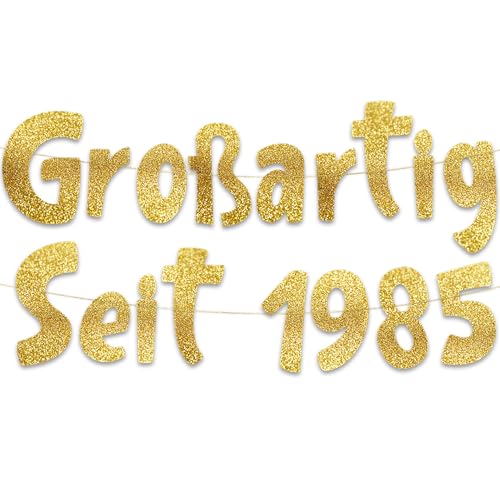 Glitzer-Banner mit Aufschrift "Großartig Seit 1985", Party-Dekorationen und Zubehör für 40. Geburtstag Glitzer-Banner mit Aufschrift "Großartig Seit 1985", Party-Dekorationen und Zubehör für 40. Geburtstag von Sterling James Co.