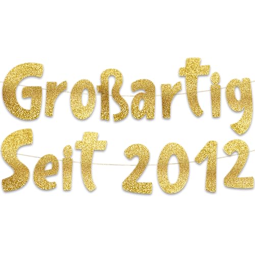 Glitzer-Banner mit Aufschrift "Großartig Seit 2012", Party-Dekorationen und Zubehör für 13. Geburtstag Glitzer-Banner mit Aufschrift "Großartig Seit 2012", Party-Dekorationen und Zubehör für 13. Geburtstag von Sterling James Co.