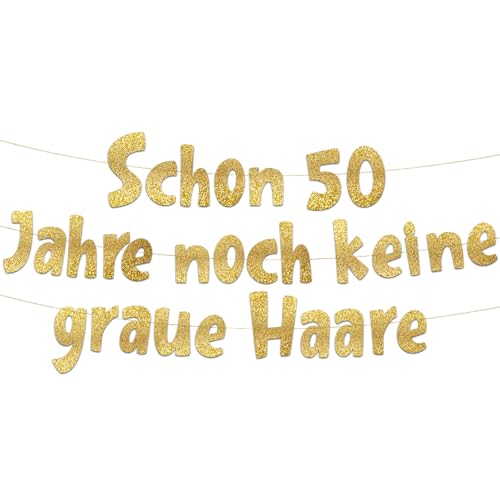 Lustige Banner, Schon 50 Jahre, noch keine graue Haare, Partyzubehör zum 50. Geburtstag von Sterling James Co.