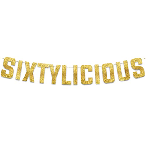 Sixtylicious Gold Glitter Banner - Happy 60th Birthday Party Banner - 60th Wedding Anniversary Decorations - Meilenstein Birthday Party Decorations Sixtylicious Gold Glitter Banner - Happy 60th Birthday Party Banner - 60th Wedding Anniversary Decorations - Meilenstein Birthday Party Decorations von Sterling James Co.