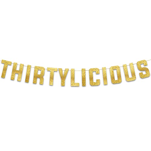 Thirtylicious Gold Glitter Banner Happy 30th Birthday Party Banner 30th Wedding Anniversary Decorations Milestone Birthday Party Decorations Thirtylicious Gold Glitter Banner Happy 30th Birthday Party Banner 30th Wedding Anniversary Decorations Milestone Birthday Party Decorations von Sterling James Co.