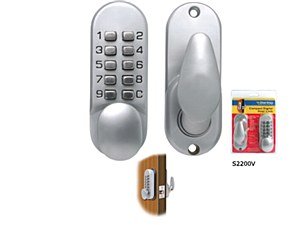 Sterling Digitales Türschloss mit 10 Druckknöpfen, Silber, S2230V von Sterling