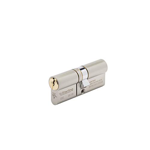 Sterling EPD4040 Star Police Approved Secured by Design Door Cylinder TS007 3-Sterne-Euro-Türzylinder mit Polizei-Zulassung, Doppeltes Finish aus Messing und satiniertem Nickel von Sterling