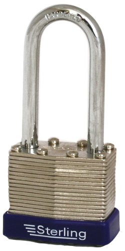 Sterling LPL242 Laminiertes Vorhängeschloss mit langem Bügel, 40 mm, Chrom und Blau von Sterling