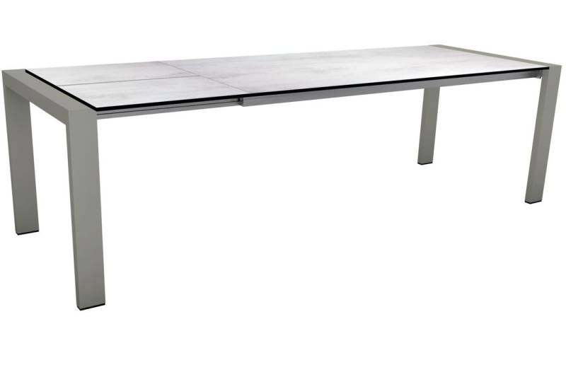 Stern Ausziehtisch 200/260x90 cm Select Aluminium - Silverstar Zement hell graphit von Stern Gartenmöbel