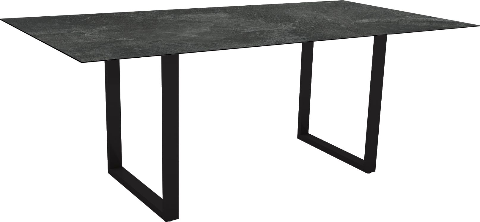Stern Kufentisch 200x100 cm Aluminium schwarz matt mit Tischplatte Silverstar 2.0 Dekor Slate von Stern Gartenmöbel