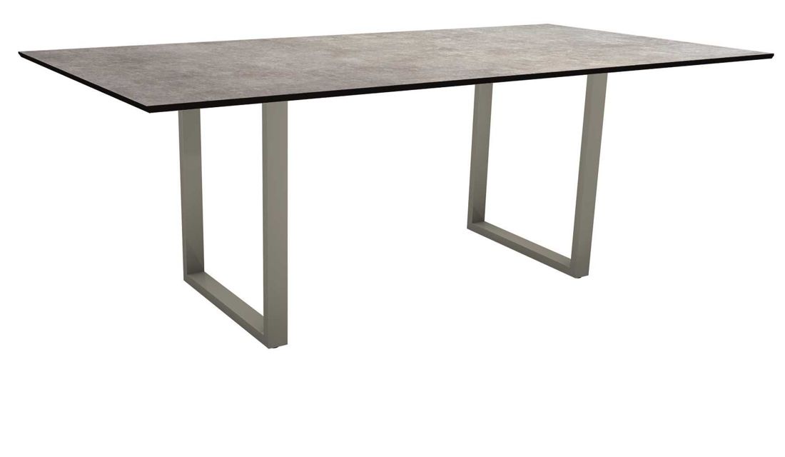 Stern Kufentisch 200x100 cm - Silverstar Metallic grau Aluminium graphit von Stern Gartenmöbel