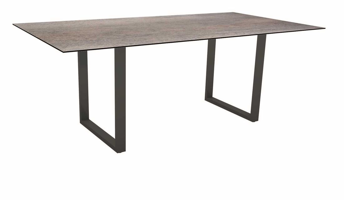 Stern Kufentisch 200x100 cm - Silverstar Smoky Aluminium anthrazit von Stern Gartenmöbel