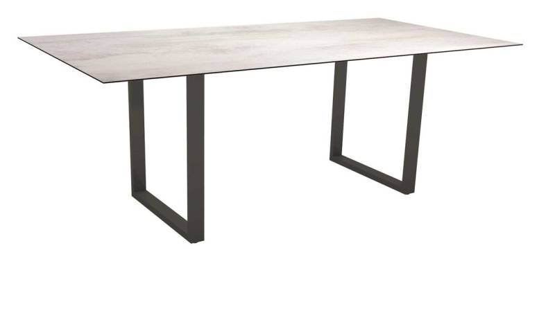 Stern Kufentisch 200x100 cm - Silverstar Zement hell Aluminium anthrazit von Stern Gartenmöbel