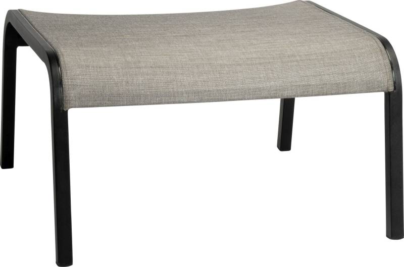 Stern Laris Lounge-Hocker schwarz matt / Leinen grau von Stern Gartenmöbel
