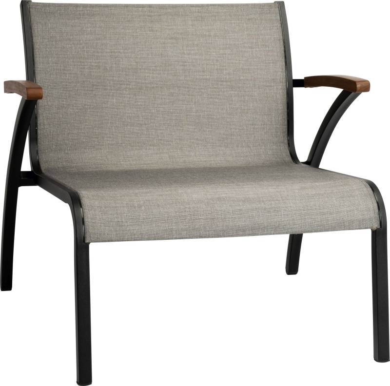 Stern Laris Loungesessel schwarz matt / Leinen grau von Stern Gartenmöbel