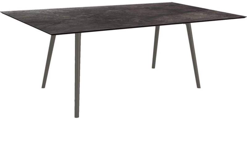 Stern Tisch 180x100cm Interno Rundrohr Aluminium - anthrazit Silverstar Dark Marble von Stern Gartenmöbel