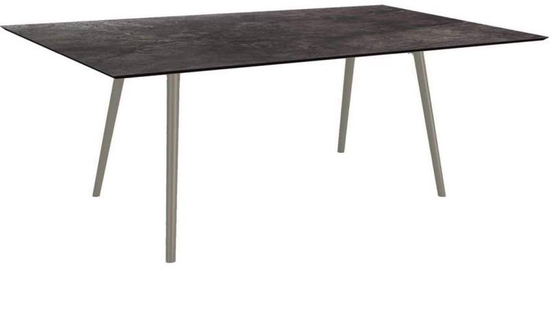 Stern Tisch 180x100cm Interno Rundrohr Aluminium - graphit Silverstar Dark Marble von Stern Gartenmöbel
