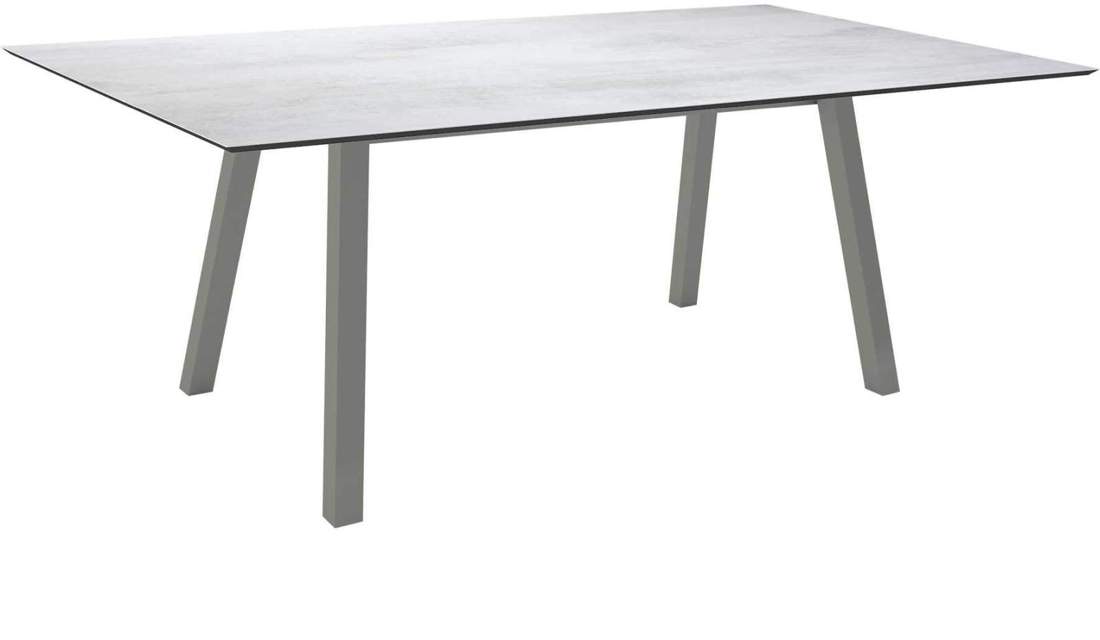 Stern Tisch 180x100cm Interno Vierkantrohr Aluminium - Silverstar Zement hell graphit von Stern Gartenmöbel