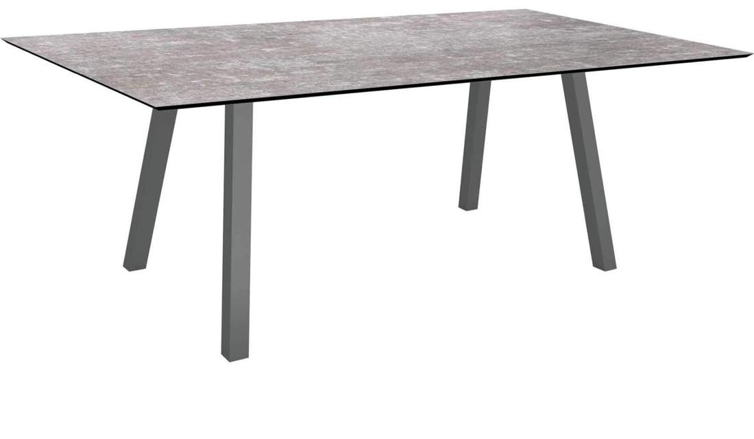 Stern Tisch 180x100cm Interno Vierkantrohr Aluminium - anthrazit Silverstar Metallic grau von Stern Gartenmöbel