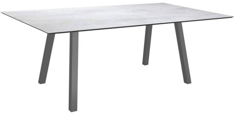 Stern Tisch 180x100cm Interno Vierkantrohr Aluminium - anthrazit Silverstar Zement hell von Stern Gartenmöbel