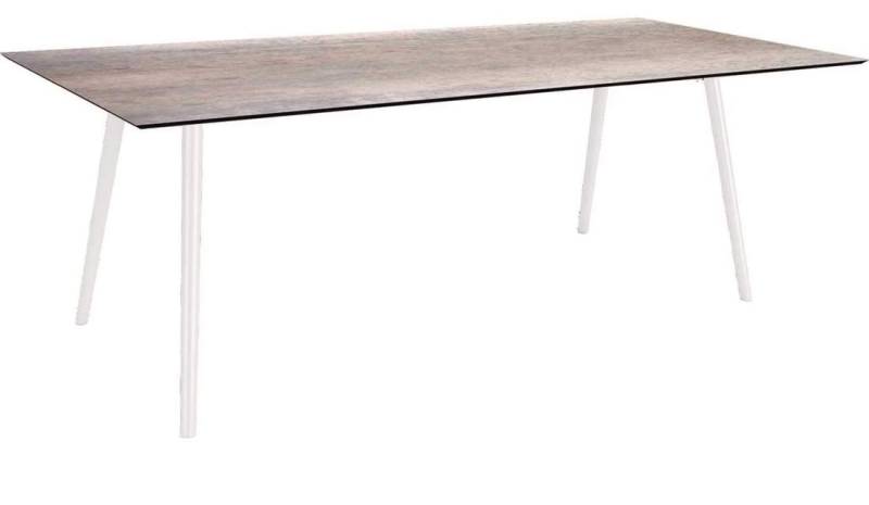 Stern Tisch 220x100cm Interno Rundrohr Aluminium - Silverstar Smoky weiß von Stern Gartenmöbel