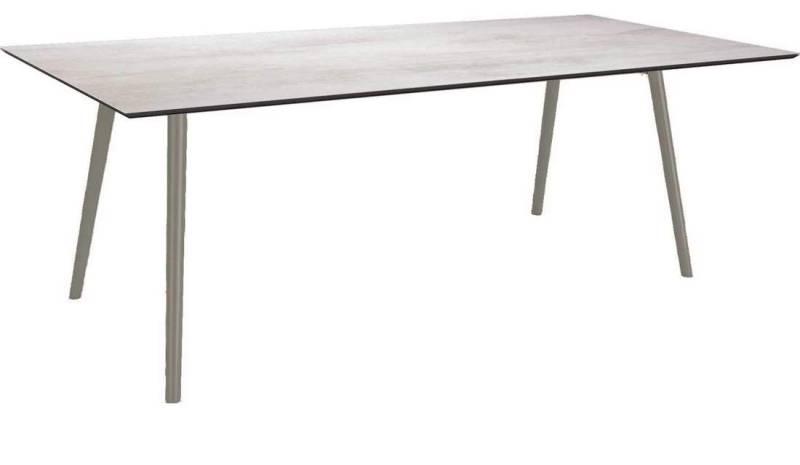 Stern Tisch 220x100cm Interno Rundrohr Aluminium - Silverstar Zement hell graphit von Stern Gartenmöbel