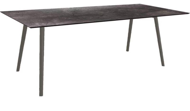 Stern Tisch 220x100cm Interno Rundrohr Aluminium - anthrazit Silverstar Dark Marble von Stern Gartenmöbel