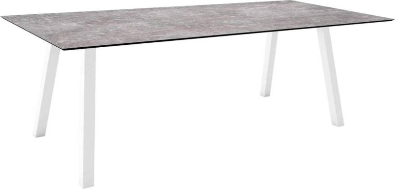 Stern Tisch 220x100cm Interno Vierkantrohr Aluminium - Silverstar Metallic grau weiß von Stern Gartenmöbel