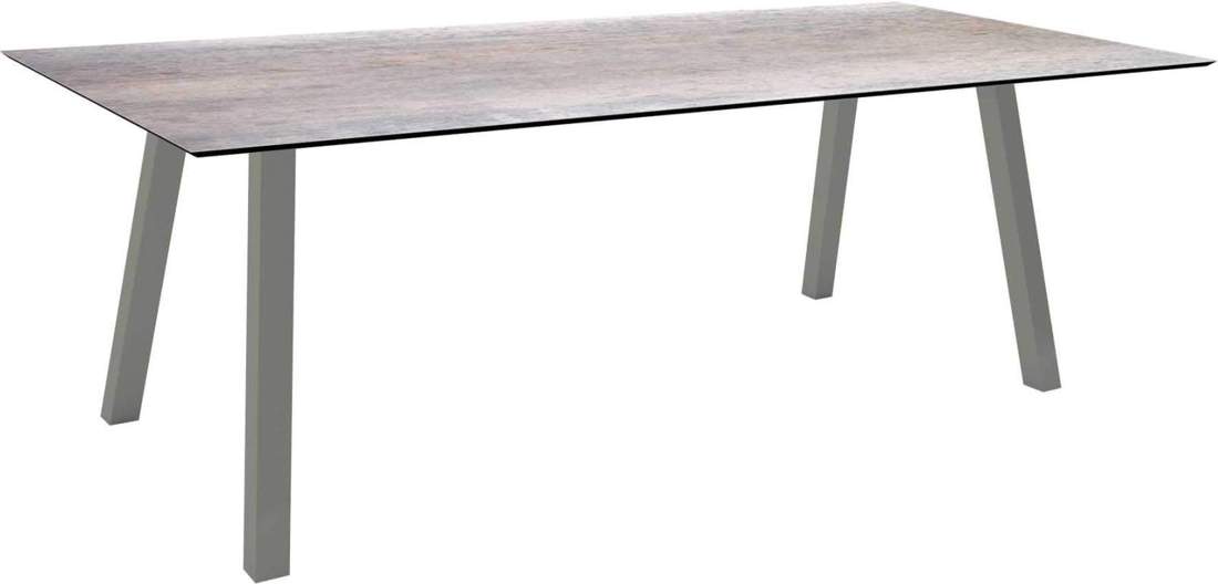 Stern Tisch 220x100cm Interno Vierkantrohr Aluminium - Silverstar Smoky graphit von Stern Gartenmöbel