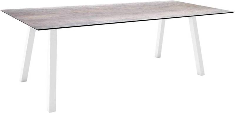 Stern Tisch 220x100cm Interno Vierkantrohr Aluminium - Silverstar Smoky weiß von Stern Gartenmöbel