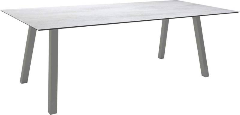 Stern Tisch 220x100cm Interno Vierkantrohr Aluminium - Silverstar Zement hell graphit von Stern Gartenmöbel