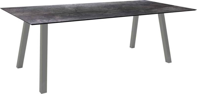 Stern Tisch 220x100cm Interno Vierkantrohr Aluminium - graphit Silverstar Dark Marble von Stern Gartenmöbel