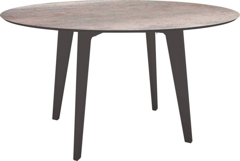 Stern Tisch Ø 134 cm Aluminium - anthrazit Silverstar Dekor Smoky von Stern Gartenmöbel