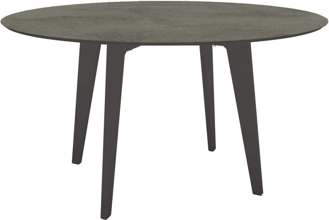 Stern Tisch Ø 134 cm Aluminium - anthrazit Silverstar Dekor Zement von Stern Gartenmöbel
