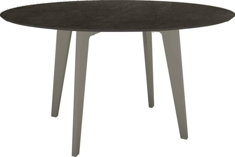 Stern Tisch Ø 134 cm Aluminium - graphit Silverstar Dekor Dark Marble von Stern Gartenmöbel