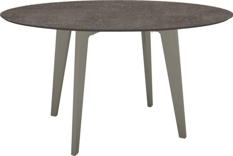 Stern Tisch Ø 134 cm Aluminium - graphit Silverstar Dekor Metallic grau von Stern Gartenmöbel