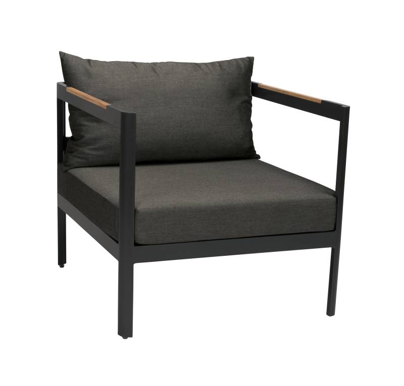 Stern Viggo Lounge-Sessel schwarz matt / Leinen grau von Stern Gartenmöbel